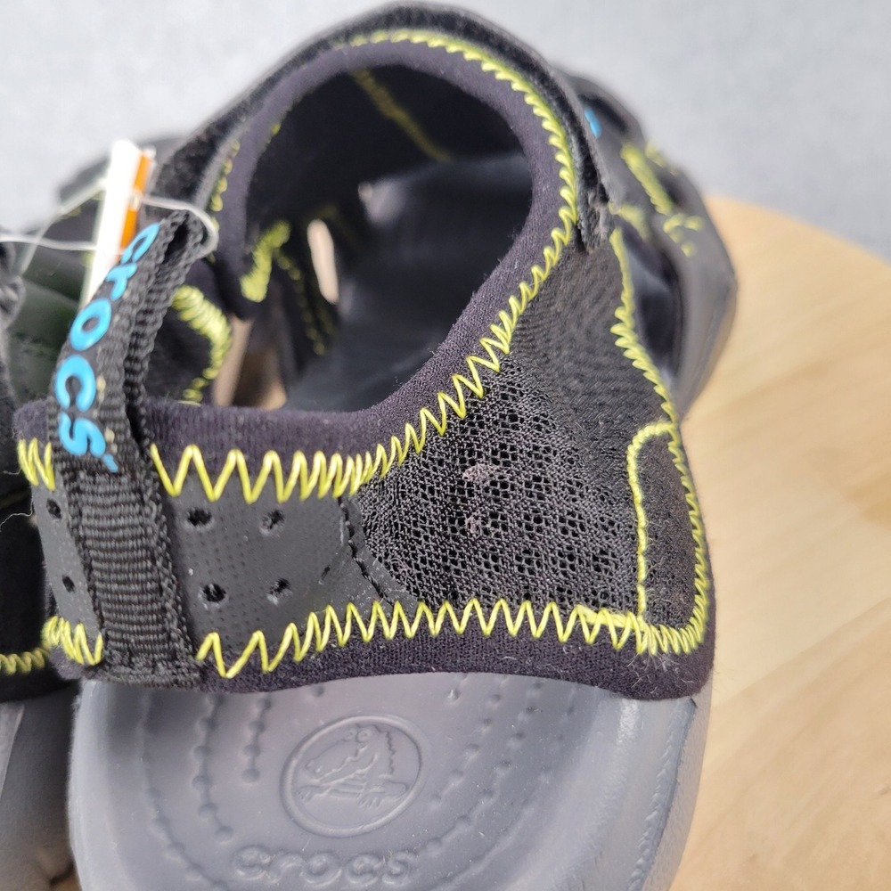 Crocs Swiftwater Mesh Deck Sandals Mens Black Water Shoes Size 7 NEW - Picture 6 of 11